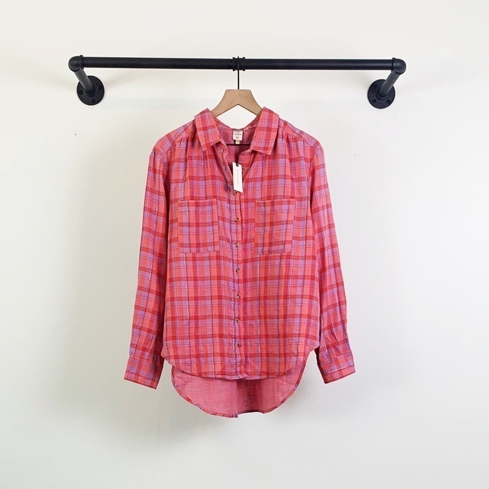 NWT Anthro Seen Worn Kept Romy Plaid Buttondown - Picture 6 of 9